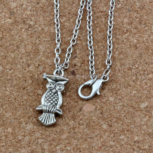 

24pcs много ancient серебра сплав доктор сова подвески подвеска ожерелья 18 дюймов цепи ювелирные изделия diy a-237d, Silver
