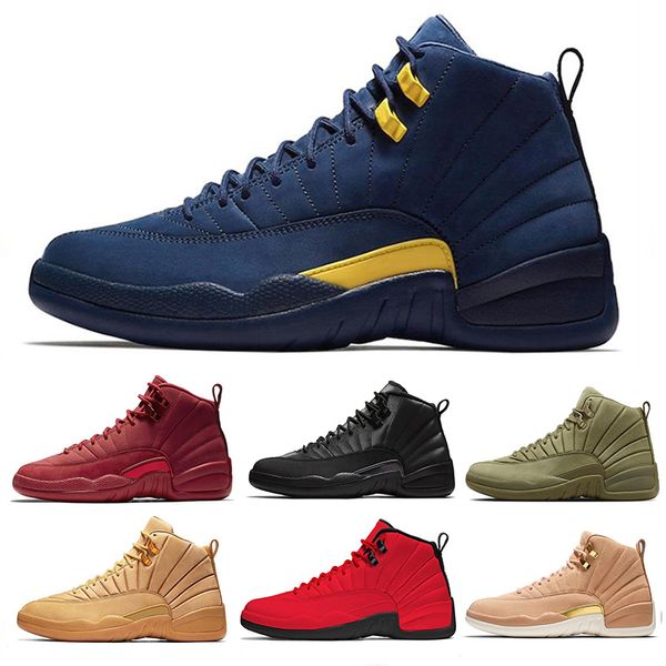

Mens 12 12s Basketball Sneakers Classic Flu game GAMMA BLUE Taxi the master MICHIGAN men basketball shoes Size 7 13 Mens Trainers Sports