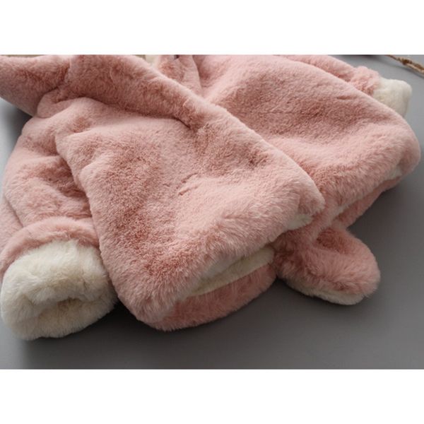 

baby winter coat girl warm new cotton jacket pointed new bow thick bread cotton coat jacket girl fur collar hooded coat jacket, Blue;gray