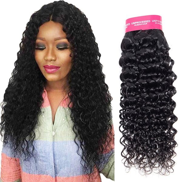 

2019 3pcs/lot human hair bundle water wave natural black 100g/bundle virgin human hair brazilian indian hair