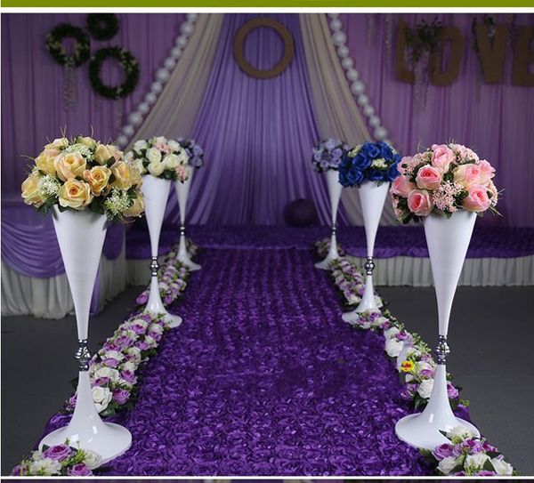 

65cm tall white wedding flower vase road leads wedding supply 10pcs/lot