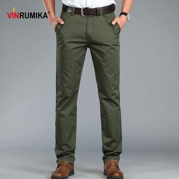 

2020 summer business men's casual army straight lightweight long pants male thin cotton black blue work trousers man khaki pants
