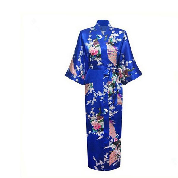 

plus size xxxl chinese women satin robe gown japanese geisha yukata kimono wedding robe sleepwear flower nightgown d124-06, Black;red
