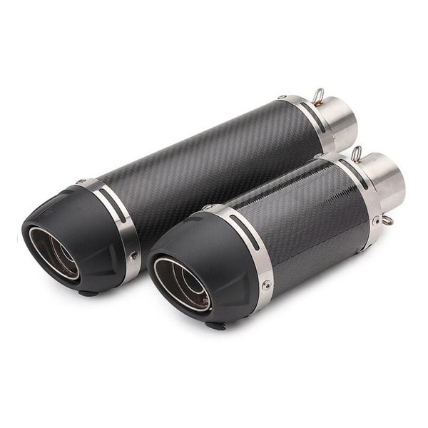 

universal motorcycle exhaust 51mm inlet universal motorbike muffler real carbon fiber pipe for gsr 600 ybr 125 r