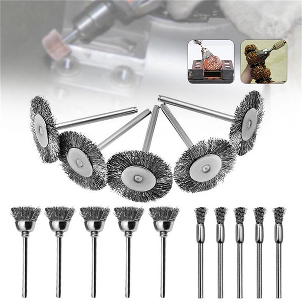 

15pcs/set polishing brushes tool stainless steel wire wheel brush for dremel rotary tools