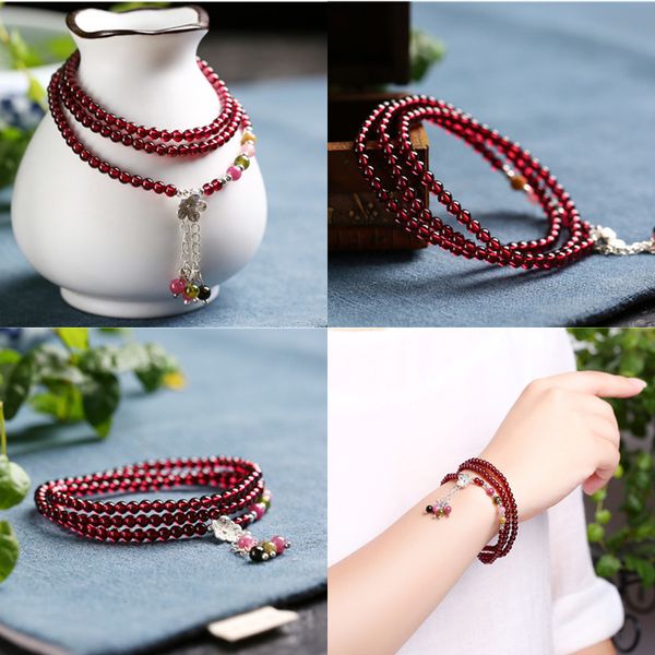 

natural garnet bracelet more circle hand string wine red garnet hand decorate crystal bracelet lover boxing things pearl bracelets catholic, Black