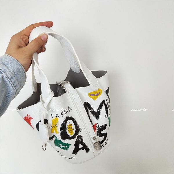 

граффити письмо ведро досуг мультфильм crossbody сумки женщины сумка композитный мешок высокое качество ведро каракули шаблон