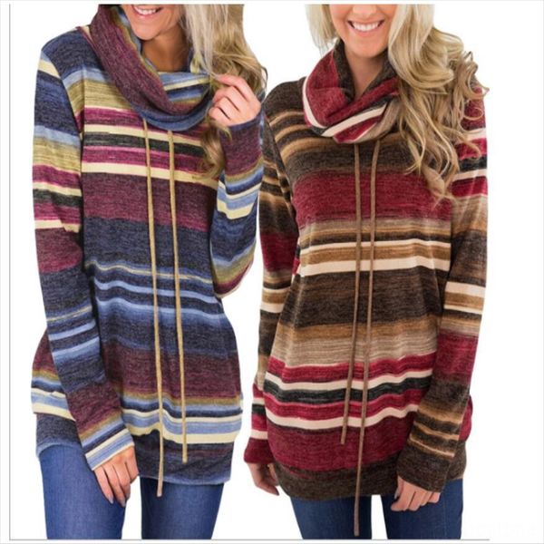 

autumn women's sweater loose pile collar striped long sleeve t autumn women's sweater loose pile collar striped long sleeve t, White