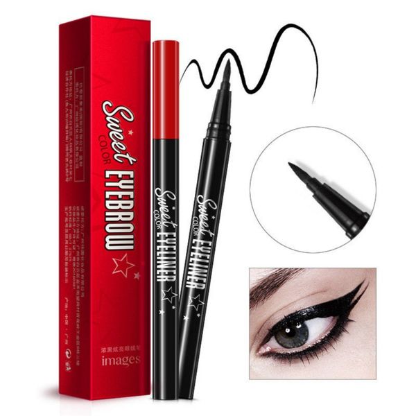 

eyeliner make up waterproof long-wear gel eyeliner brown with brush sweat poof cosmetic beauty tool