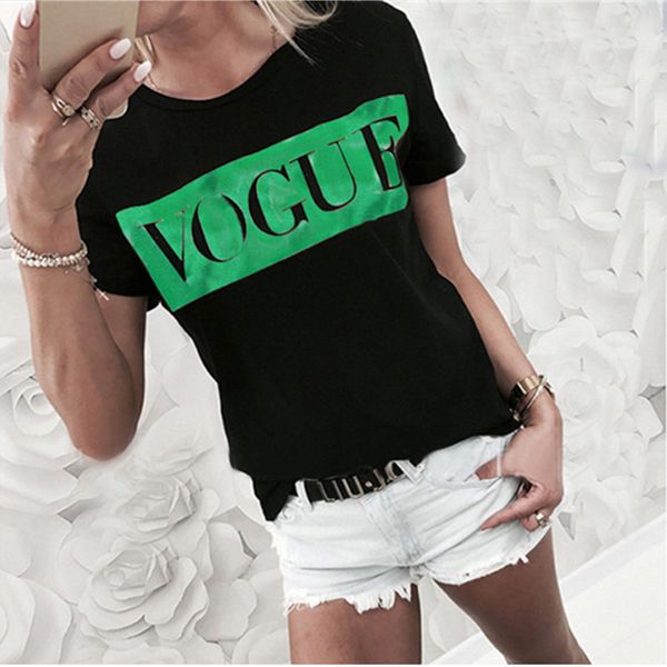 

womens casual korte mouw zomer vogue slogan gedrukt tee shirt femme mode harajuku tumblr blusa feminina vest t-shirts, White
