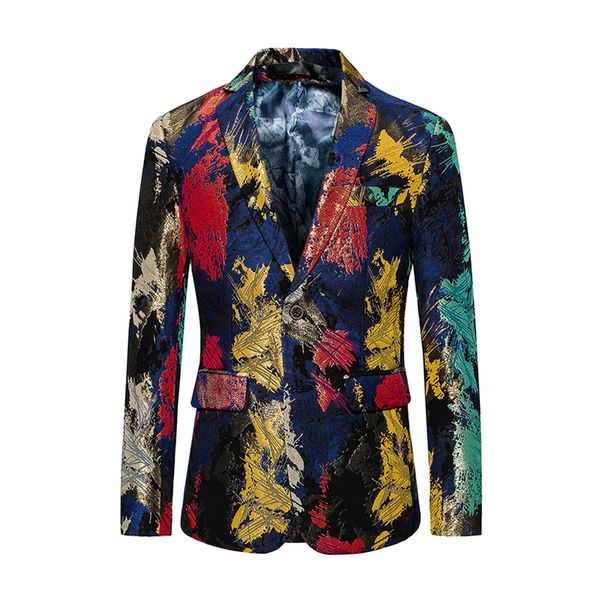 

men's suits & blazers floral printed blazer mens 2021 fashion slim fit suit jacket plus size 5xl 6xl male casual business weddi, White;black