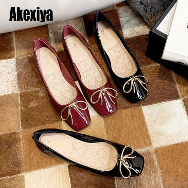 

2020 spring new fashion women soft flat butterfly knot ballet flats large size 40 low heels designer shoes u068, Black