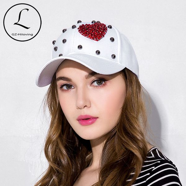 

gzhilovingl heart shape women's rhinestone hats pearls girls snapback cap fashion baseball hip hop hats sport summer cute gorras, Blue;gray