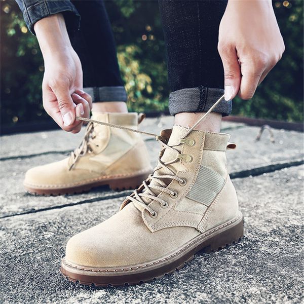 

autumn and winter men's boots quality special forces tactical desert combat ankle boots army shoes sneakers snow, Black