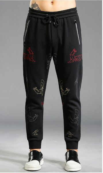 

2019 new hip hop sweatpants black pants jogger men pants df98, White;black