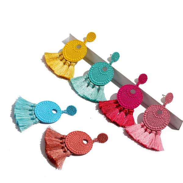 

europe united states popular retro sector tassel earrings female personality exaggerated earrings temperament fashion women accessories gift, Silver
