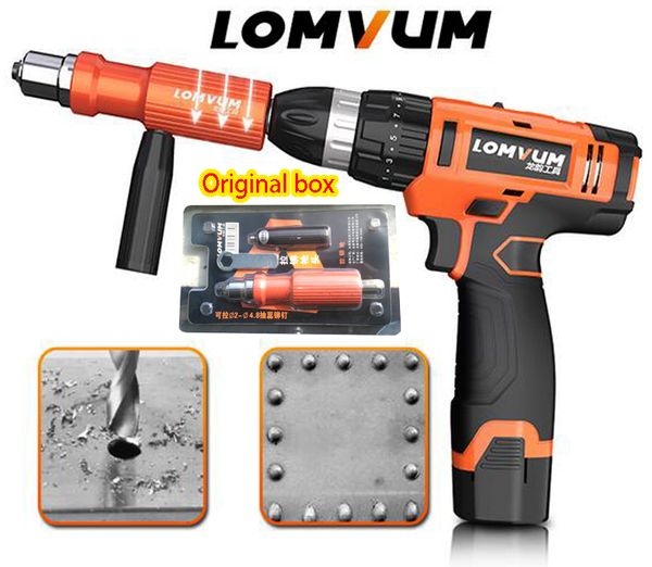 

lomvum electric riveter nut gun riveting tool metal cordless riveting drill adaptor insert nut tool