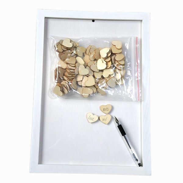 

new-drop wooden frame alternative wedding guest book frames
