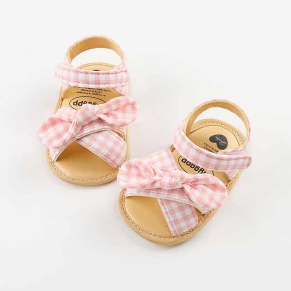 

telotuny sandals infant kids baby girls cute plaid bowknot princess shoes summer open toe toddler sandals children girls, Black;red
