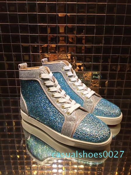 

red bottoms sneakers shoes for men casual women luxury mens blue crystal outdoors red bottom designer chaussures casual shoes c27, Black
