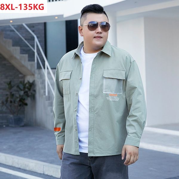 

summer men cargo shirts japanese style letter pockets patchwork denim shirts plus size 8xl oversize vintage safari style shirt, White;black