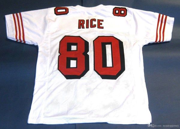 

retro #80 jerry rice custom high-end 75th jersey mens stitching high-end size s-5xl football jerseys college ncaa, Black;red