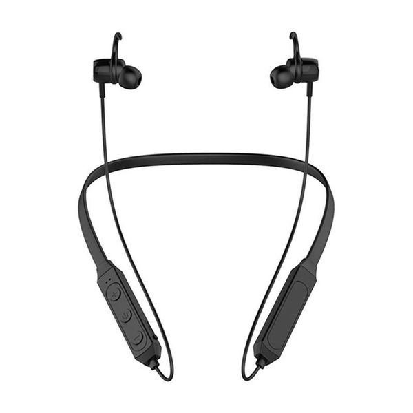 

sports bluetooth earphone neck ear hook type earbuds new running metal magnetic heavy bass card plug-in stereo black red