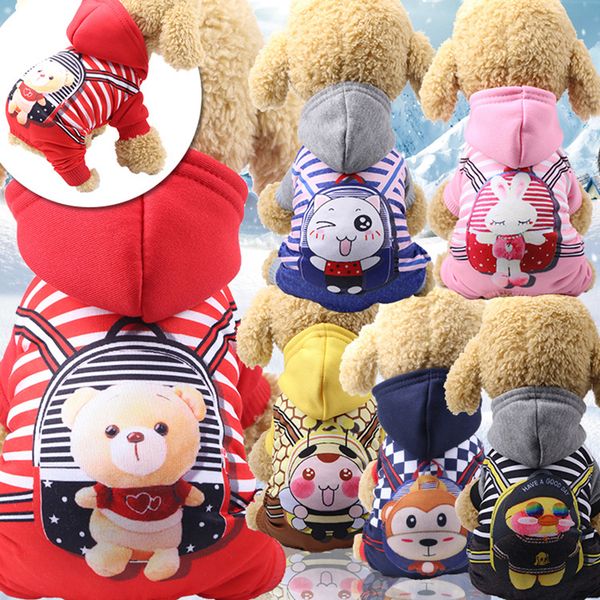 Acheter Bouledogue Français à Capuche De Dessin Animé Petit Chien Vêtements Hiver Chihuahua Manteau Chiot Chien à Capuche Ropa Perro Chiens Vêtements