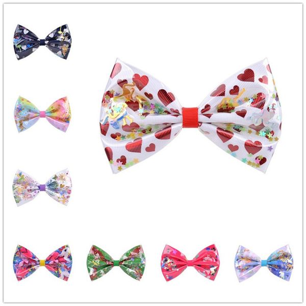 

jojo swia девушки волос банты радуга красочные клипы ослепительная волос barrettes младенца дети bowknot шпилька головной убор diy аксессуар, Slivery;white