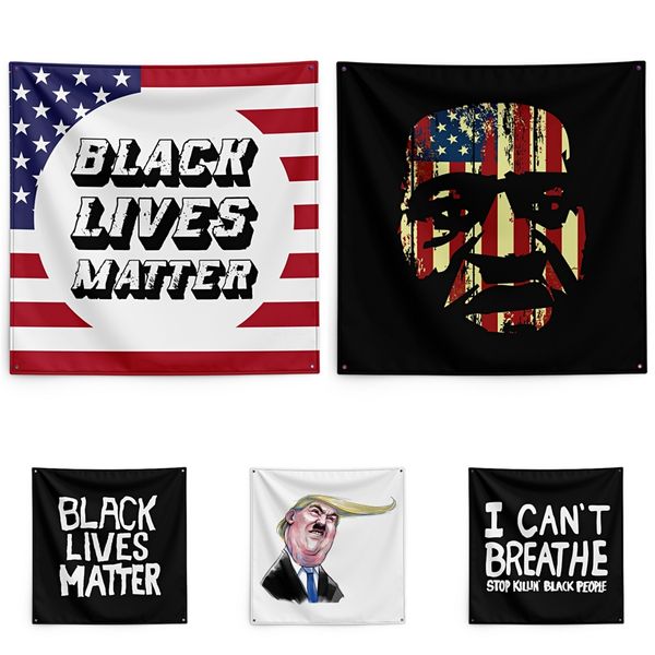 

150*150cm i cant breathe blanket trump printing tapestry black lives matter household wall banner #qa42432