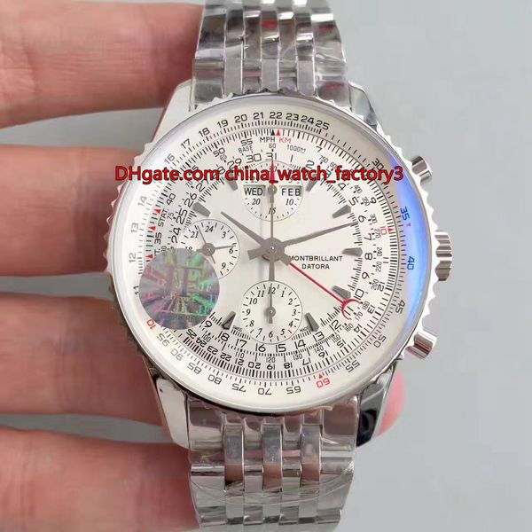 

4 стиль лучшее качество jf версия 46мм navitimer world gmt 46 chronograph a24322121c2a1 швейцарский eta 7750 движение автоматическая мужские, Slivery;brown