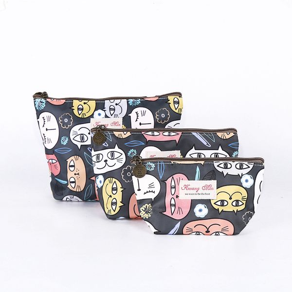 

косметическая сумка печати cute cat персонализированные водонепроницаемый макияжа сумки портмоне организатор сумка женщины красоты