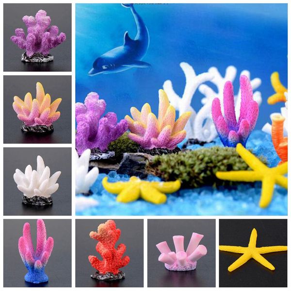 2020 17 Designs Artificial Resin Coral Decorations For Fish Tank