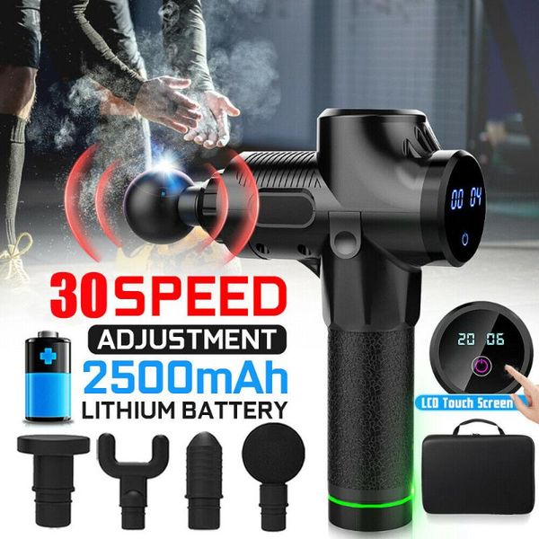 

ems muscle massage gun deep tissue massager therapy gun set exercising relief body shaping pain relief after sport