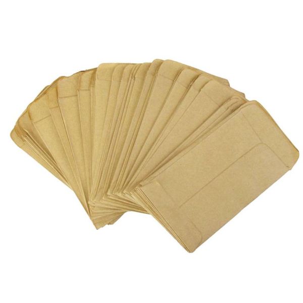 

100pcs 12*20cm calf paper gift candy bag glue snack kraft paper bags wedding party buffet storage seeds bag