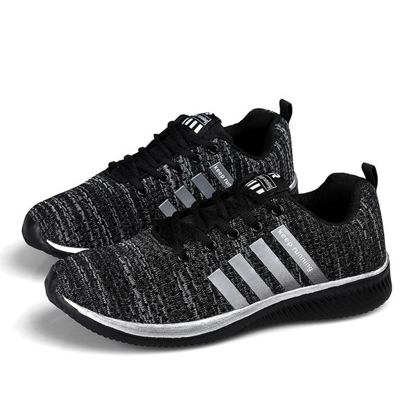 

men casual breathable running shoes men 2019 summer knitting fashion sports sneakers for low state