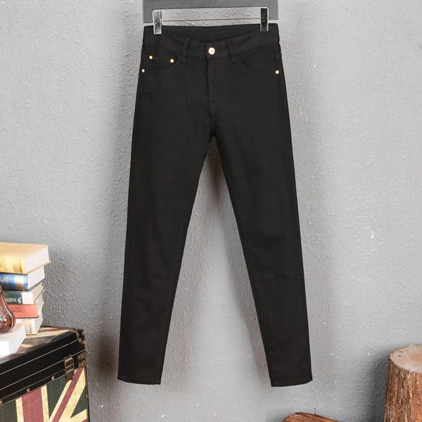 

2020 new solid color long jeans master design wash conventional comfort trend fashion atmosphere upscale wild, Blue