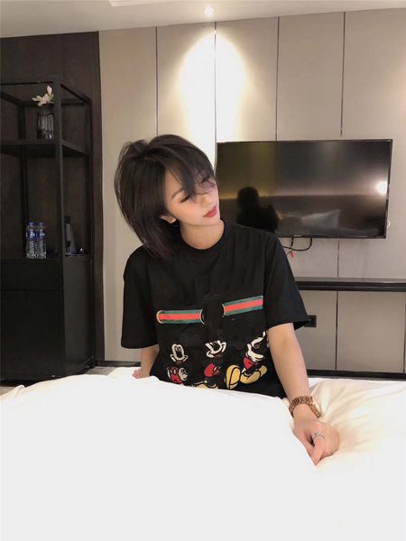 

women designer t shirt for lady paris logo summer designer t-shirt striped brand street short sleeve luxury shirts asian s-xxl, White