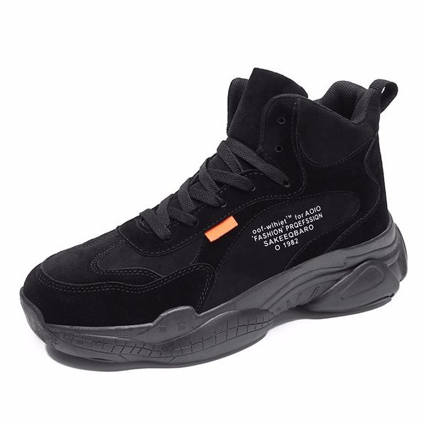 

sell men sneakers warm running shoes male lace up wear-resistant men athletic sneakers zapatillas hombre k12-07, Black