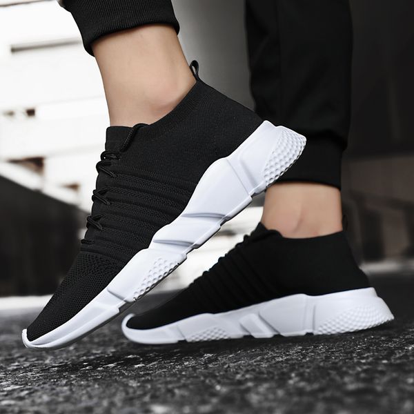 

new flying weave super light men's running shoes outdoor sport shoes mens cushioning non-slip mesh walking men sneaker