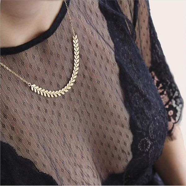 

ожерелье цепи o цепи с рыбьей костью v и листочками цепи серебристого цвета золотого цвета никелированных женщинами девушка сексуальный пода, Silver