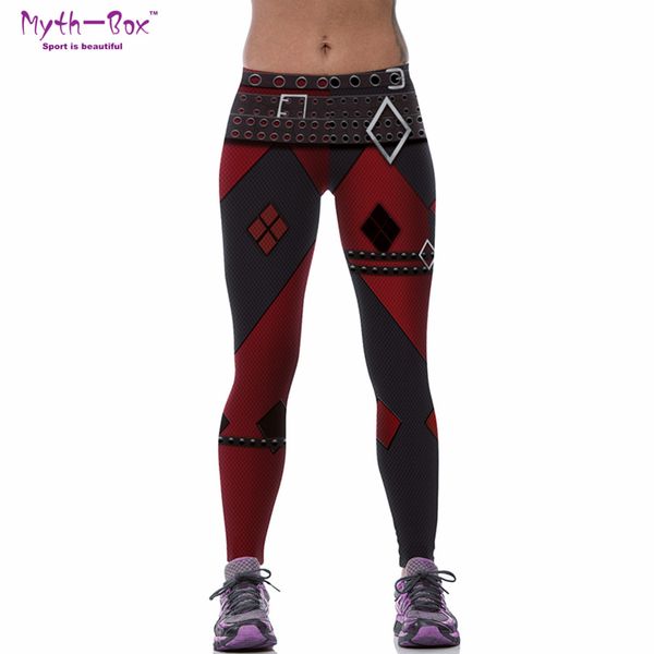 

women sport leggings cosplay joker print 3d workout sportwear high waist gym pant skinny running capris fitness jogging jeggings, Black;blue
