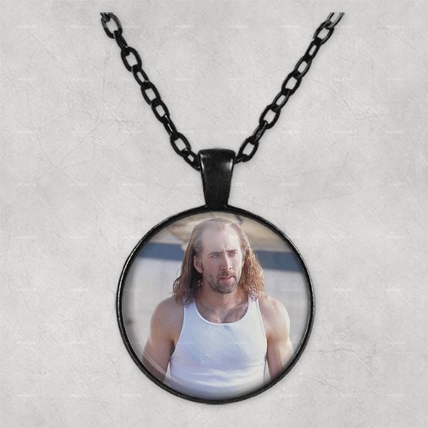 

nicolas-cage-con-air personalised p necklace picture jewelry necklaces pendants circle p locket memorial gift, Silver