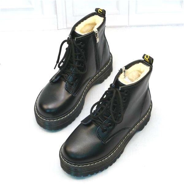 

women martin shoes zippers, casual boots winter warm lace up women ankle boots t191115, Black