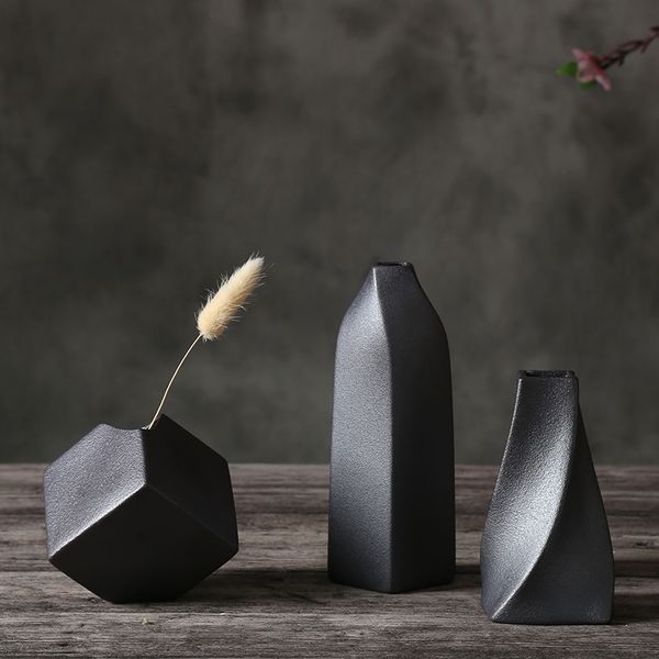 

ceramic retro simple creative desksmall ceramic coarse pottery vase hydroponic room decoration home furnishing