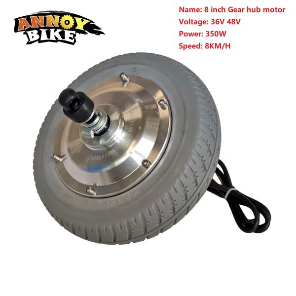 

8 inch ebike hub motor gear 36v48v 350w bicycle bicycle hub motor robot high torque with disc brake