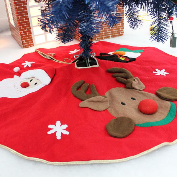 

90 cm snow plush christmas tree skirt base floor mat cover xmas merry tree ornament santa claus deer felt christmas home de