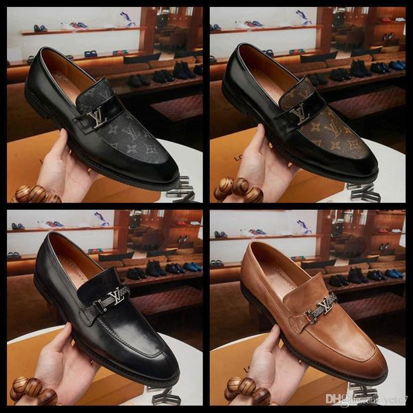 

19fw men thick bottom dress shoes luxury italian style fashion men formal shoes brands men bring business leather shoes yecq5, Black