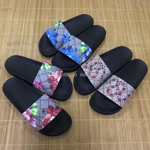 

2019 men women slide sandals designer shoes luxury slide summer fashion wide flat slippery with thick sandals slipper flip flops, Black