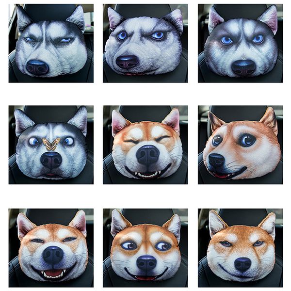 

husky racing headrest car neck pillow seat pillow neck cartoon car interior supplies